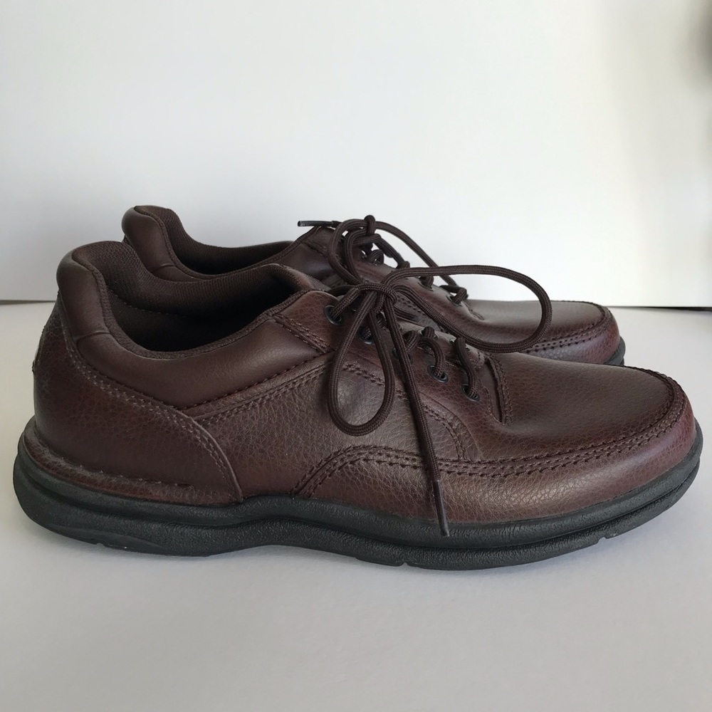 Rockport World Tour Brown Leather Men’s Walking Comfort Shoes A10889